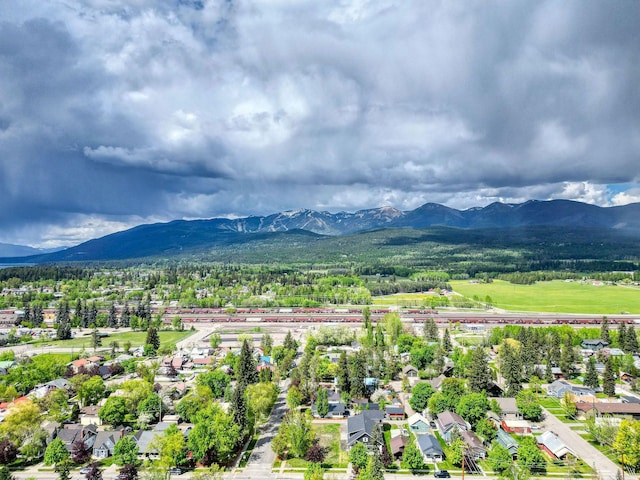 aerial perspective of suburban area featuring mountains