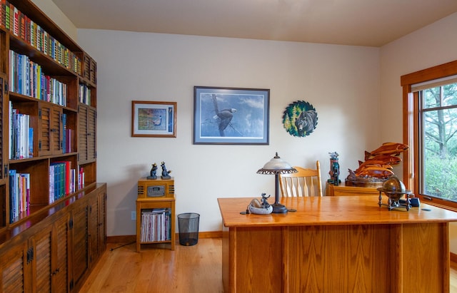 34520 Rocky Point Rd, Polson, MT 59860 - office area with light wood-style floors and baseboards