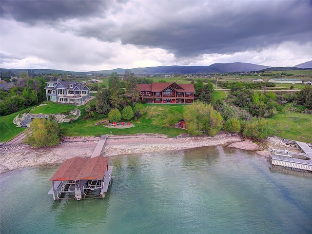 34520 Rocky Point Rd, Polson, MT 59860 - view from above of property featuring a water and mountain view