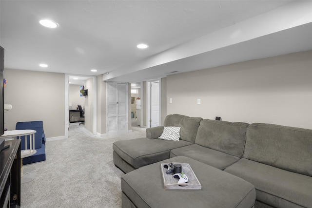 501 23rd Ave NE, Great Falls, MT 59404 - carpeted living room featuring recessed lighting and baseboards