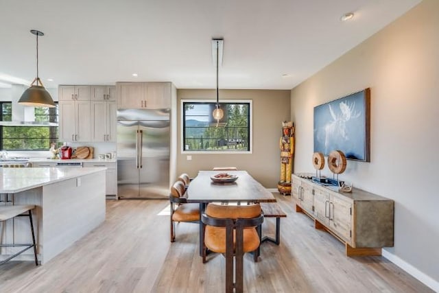 111 Blacktail Loop, Lakeside, MT 59922 - dining area featuring light wood-style flooring and recessed lighting