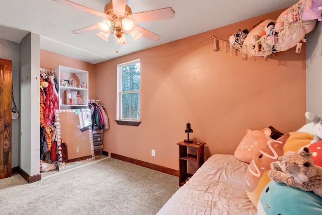 440 E 20th St, Hamilton, MT 59840 - bedroom with carpet, baseboards, and a ceiling fan