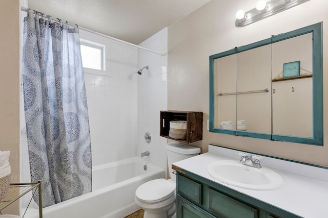 440 E 20th St, Hamilton, MT 59840 - bathroom featuring toilet, shower / bathtub combination with curtain, and vanity
