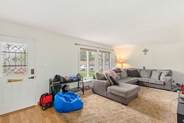 1200 32nd St S Unit 6, Great Falls, MT 59405 - living area featuring wood finished floors and a textured ceiling