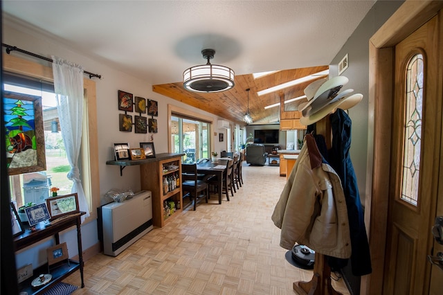 117 Woodland Estates Rd, Great Falls, MT 59404 - dining area featuring vaulted ceiling and wood ceiling