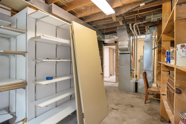 view of unfinished basement