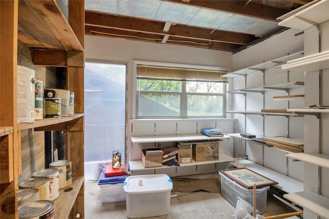 view of storage area