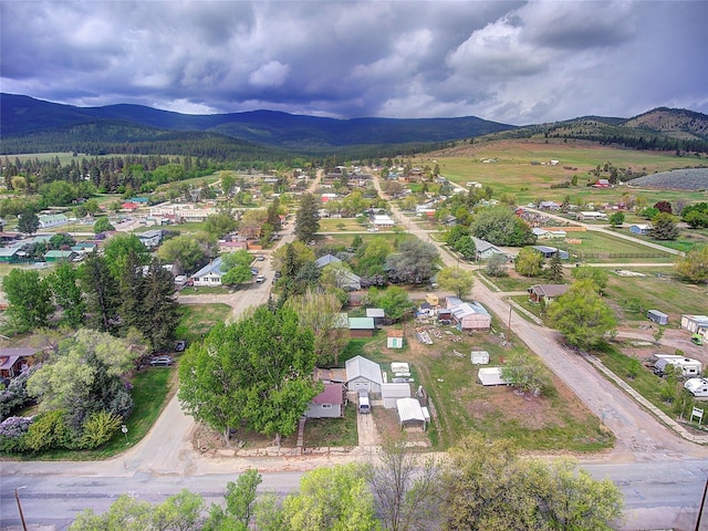 110 N 2nd Ave, Hot Springs, MT 59845 - aerial view of property and surrounding area featuring a mountainous background and nearby suburban area