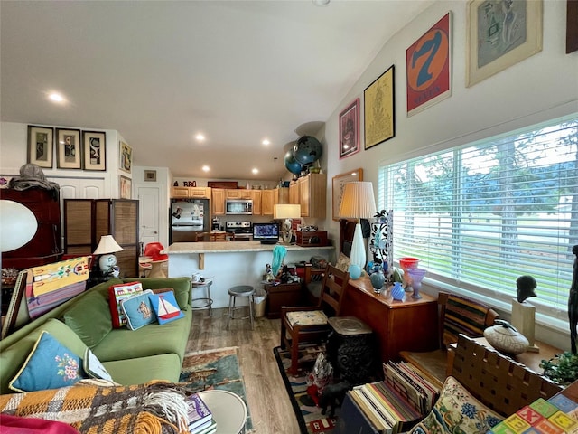 998 Mount Silcox Dr, Thompson Falls, MT 59873 - living area with healthy amount of natural light, wood finished floors, and recessed lighting