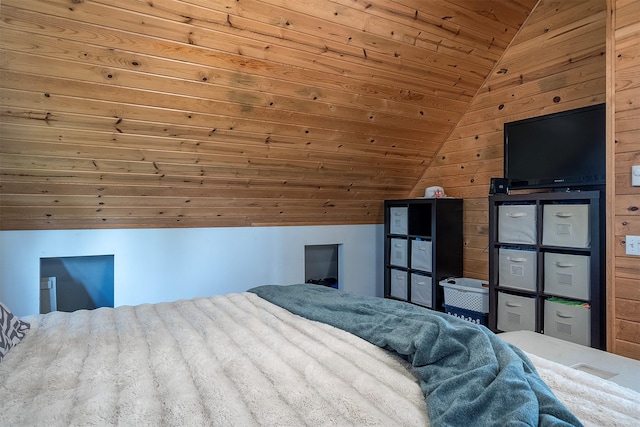 38234 Pearsall Ln, Polson, MT 59860 - bedroom featuring vaulted ceiling and wooden ceiling