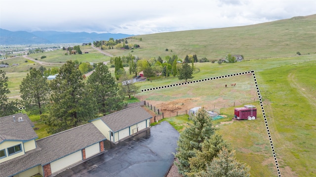 5190 Goodan Ln, Missoula, MT 59808 - aerial view of sparsely populated area with agricultural land and a mountainous background
