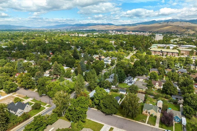 bird's eye view of a mountain backdrop