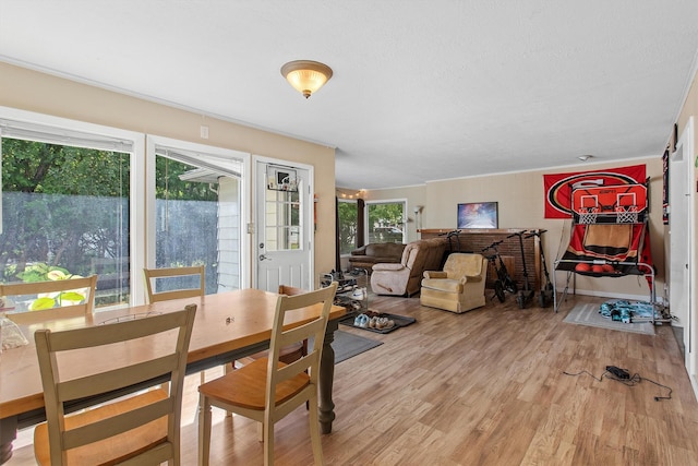 dining area with light wood-style floors