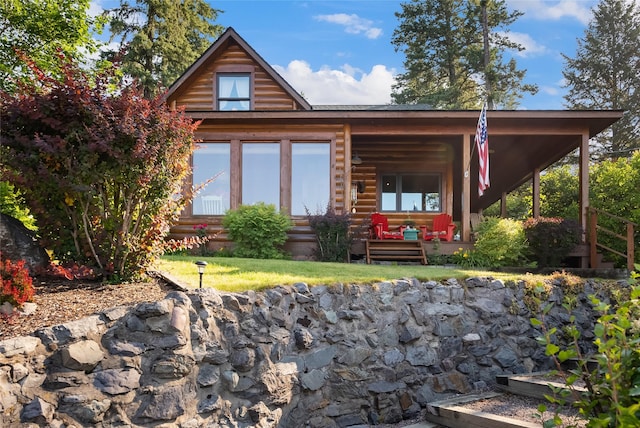 15222 Mt Highway 35, Bigfork, MT 59911 - view of front of house featuring faux log siding