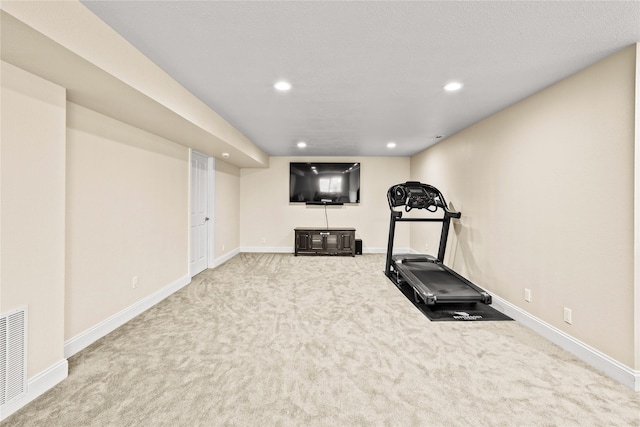 2719 Carnoustie Way, Missoula, MT 59808 - workout room with carpet flooring, recessed lighting, and baseboards