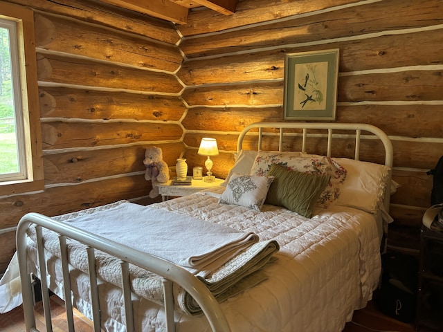 2041 Petty Creek Rd, Alberton, MT 59820 - bedroom with log walls
