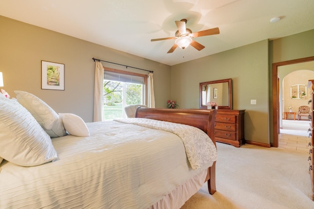 4340 Fox View Loop, Helena, MT 59602 - bedroom featuring light colored carpet, a ceiling fan, and baseboards