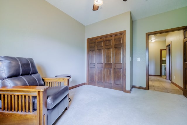 4340 Fox View Loop, Helena, MT 59602 - sitting room featuring a ceiling fan, light colored carpet, and baseboards