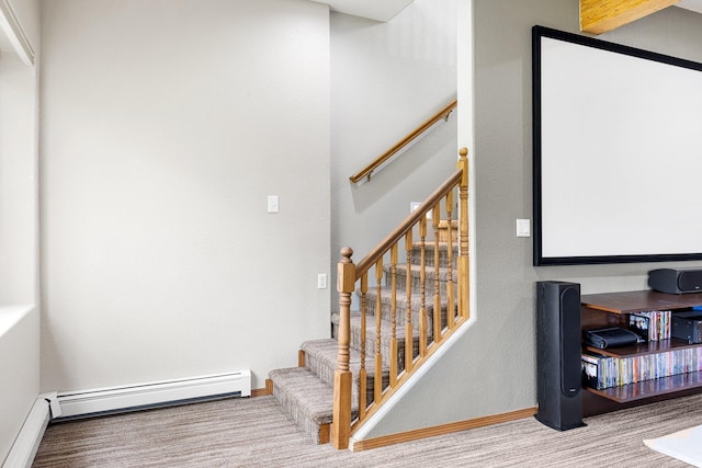 207 Cyprus Dr, Butte, MT 59701 - staircase with a baseboard heating unit and baseboards
