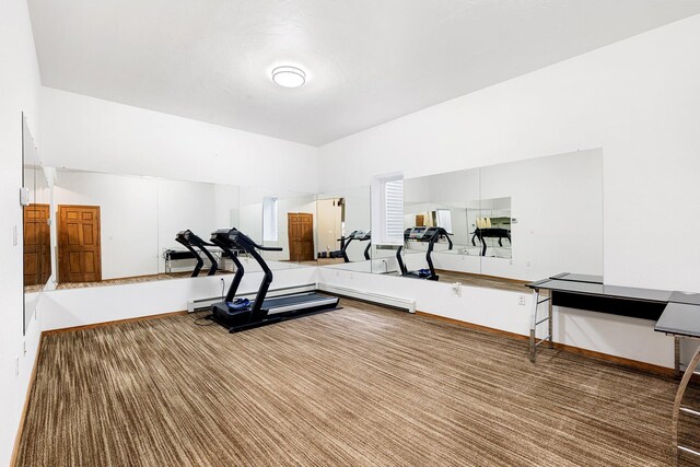 207 Cyprus Dr, Butte, MT 59701 - exercise room featuring carpet flooring and baseboards
