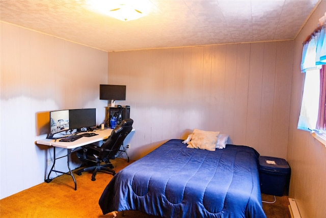 1807 1st St E, Polson, MT 59860 - carpeted bedroom featuring wooden walls