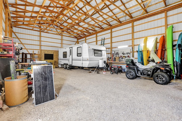 5 Lake Flat Ln, Great Falls, MT 59404 - garage with metal wall and a workshop area