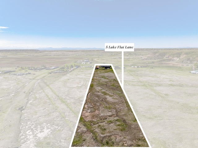 5 Lake Flat Ln, Great Falls, MT 59404 - aerial view of sparsely populated area with property boundaries highlighted