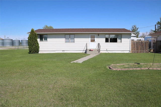 507 2nd St, Valier, MT 59486 - view of front facade featuring crawl space and a shingled roof