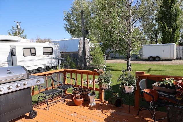 507 2nd St, Valier, MT 59486 - deck with area for grilling