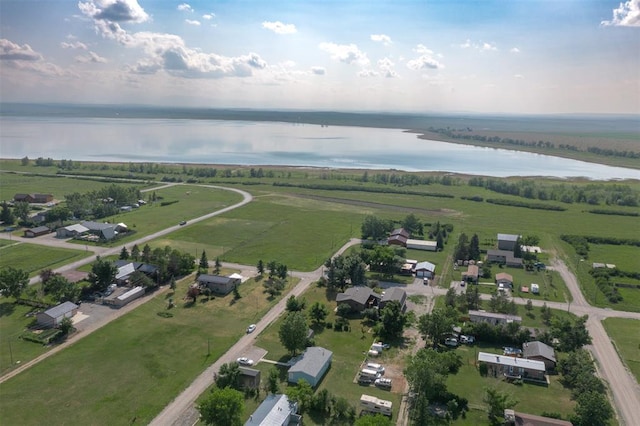 507 2nd St, Valier, MT 59486 - aerial overview of property's location with a nearby body of water