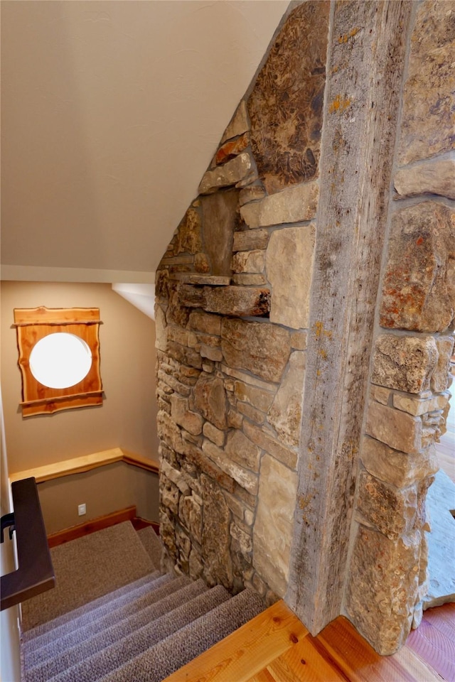 237 N Monture Ct, Seeley Lake, MT 59868 - stairway with wood finished floors