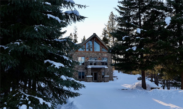 237 N Monture Ct, Seeley Lake, MT 59868 - view of front of home with stone siding