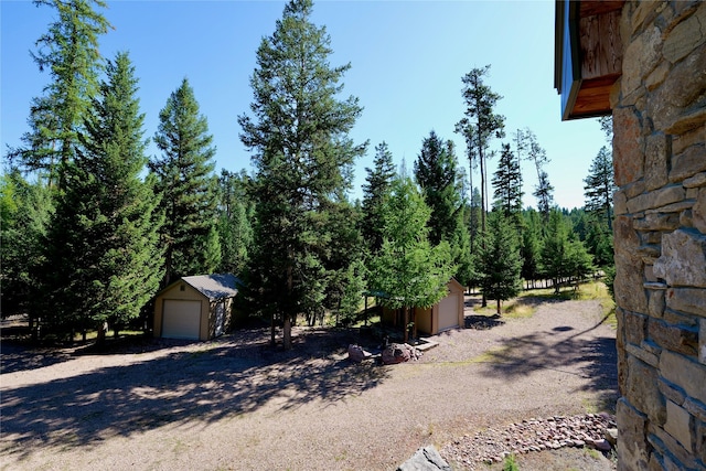 237 N Monture Ct, Seeley Lake, MT 59868 - view of yard with a shed and a detached garage