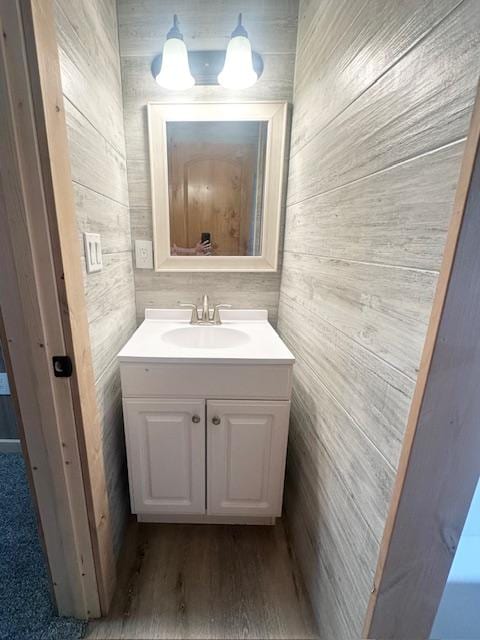 2900 S Montana St Unit 14, Butte, MT 59701 - bathroom featuring wooden walls and vanity