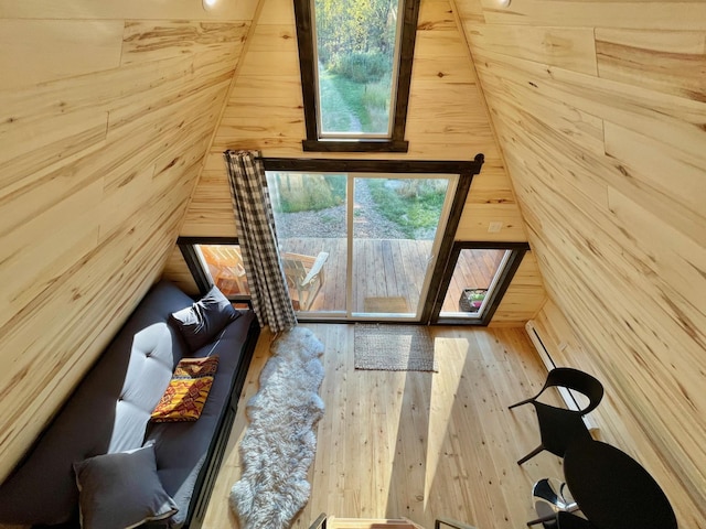 155 Seville Ln, Coram, MT 59913 - additional living space featuring wooden walls and hardwood / wood-style floors