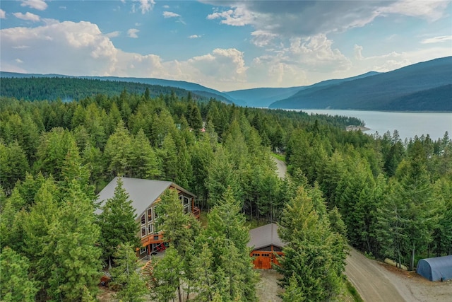277 Ridge Loop Rd, Rexford, MT 59930 - view of mountain backdrop featuring a forest and a nearby body of water