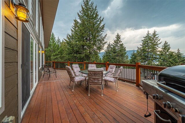 277 Ridge Loop Rd, Rexford, MT 59930 - deck with outdoor dining space and grilling area
