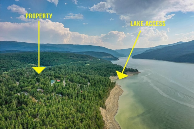 277 Ridge Loop Rd, Rexford, MT 59930 - aerial view of a water and mountain view and a heavily wooded area