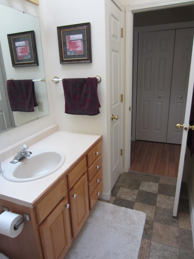 2220 Alpine Dr, Helena, MT 59601 - bathroom with vanity and stone finish flooring