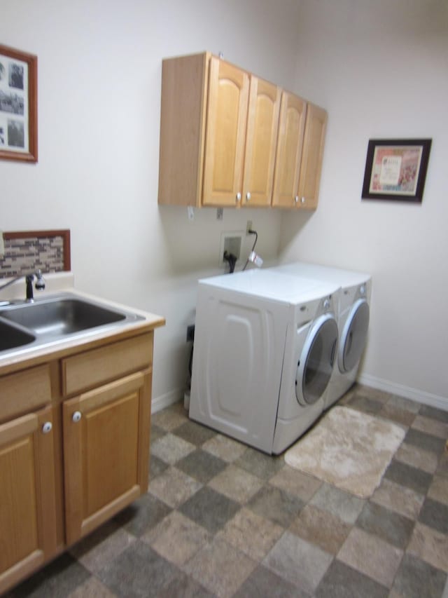 2220 Alpine Dr, Helena, MT 59601 - laundry area with cabinet space, washer and dryer, and baseboards