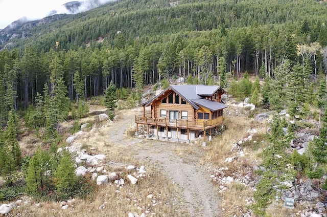 3966 Main Boulder Rd, Big Timber, MT 59011 - view from above of property featuring a forest and mountains