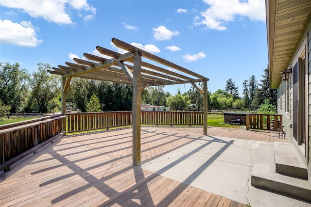 10 Canyon Breeze Ct, Stevensville, MT 59870 - wooden deck featuring a pergola and view of scattered trees