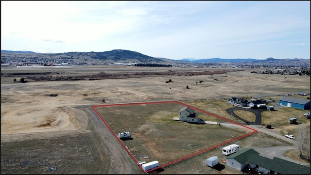 4160 Geneva Ln, Butte, MT 59701 - view of rural area featuring property parcel outlined, a mountainous background, and a desert landscape