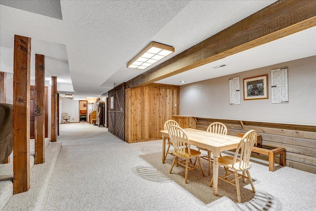 70 Dune Hill Ln, Great Falls, MT 59404 - carpeted dining room featuring wooden walls
