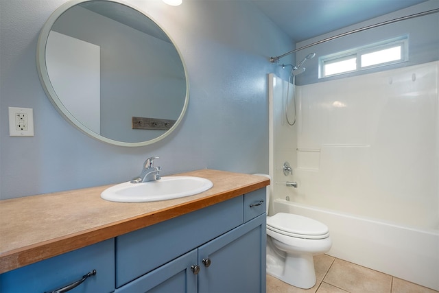 1605 Lund Ln, Polson, MT 59860 - bathroom with toilet, tile patterned flooring, vanity, and shower / bath combination