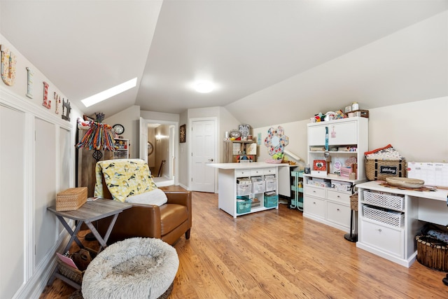 150 Painted Mdws, Butte, MT 59701 - office featuring vaulted ceiling, a skylight, and light wood finished floors
