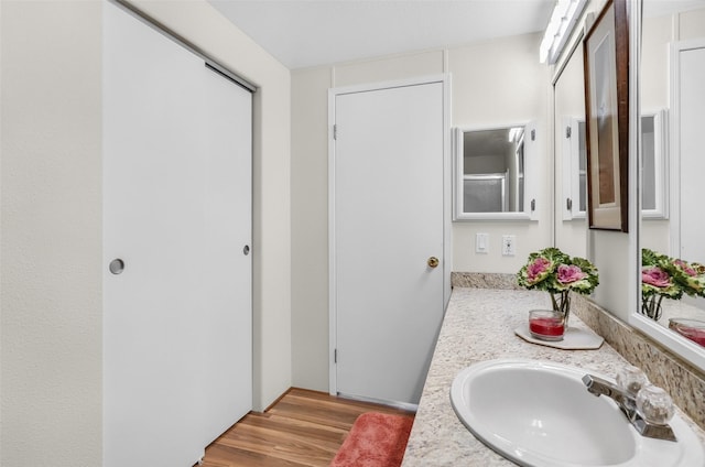 3805 7th St NE Unit 107, Great Falls, MT 59404 - bathroom with a sink and wood finished floors