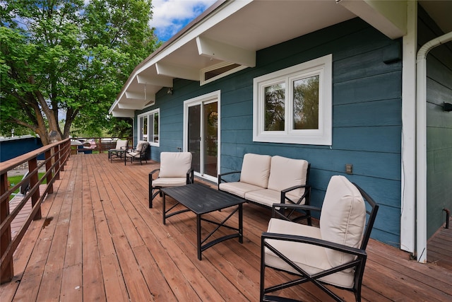 38941 Baypoint Ln, Polson, MT 59860 - wooden terrace with an outdoor living space