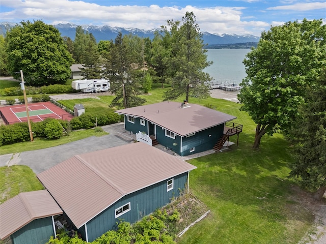 38941 Baypoint Ln, Polson, MT 59860 - aerial view of a water and mountain view