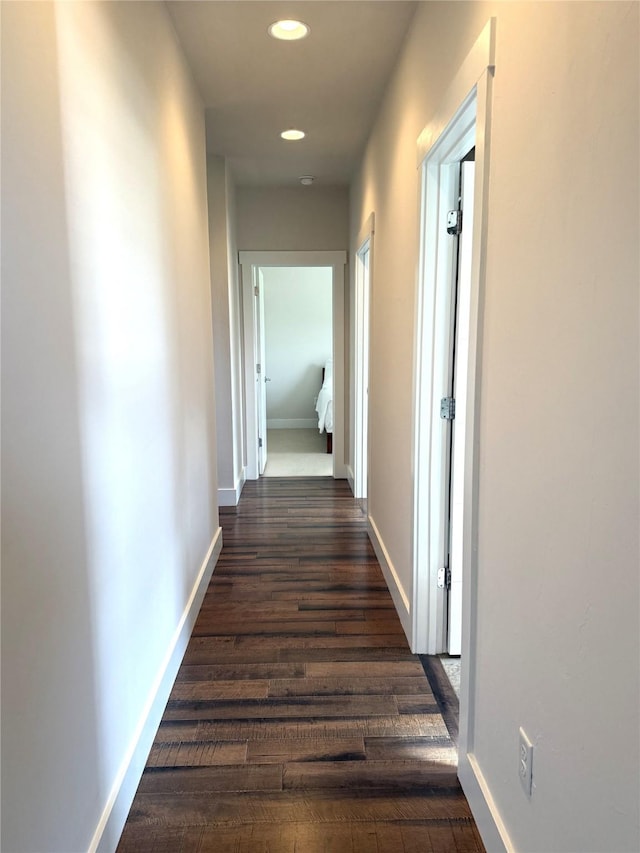 2567 Reardon Rd, Helena, MT 59602 - hall with dark wood-style flooring, recessed lighting, and baseboards